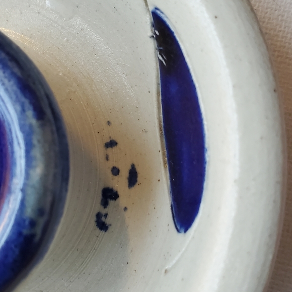 Williamsburg Salt Glaze Pottery Set of Candleholder and Small Pot - Picture 9 of 15